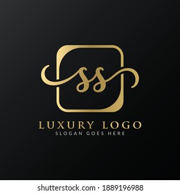 Initial Abstract Luxury SS letter Logo Design vector Template