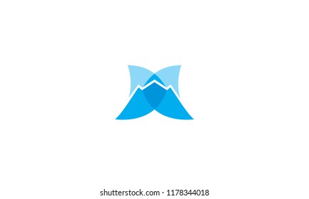 initial abstract M mountain logo vector icon