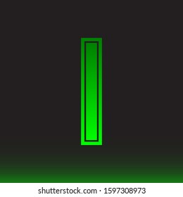 Initial I Abstract Minimal Premium Light Green Gradient Logo Icon Black Background Isolated