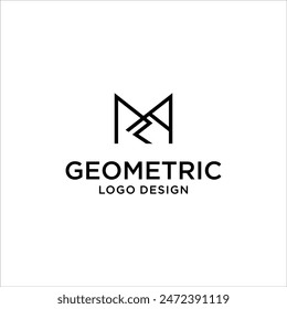 Initial abstract MRA logo or RAM geometric logo design vector with monogram concept template