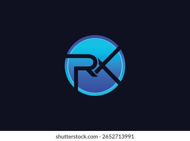 Design inicial do logotipo da letra RX abstrata, conceito de design de vetor