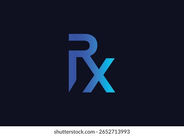 Diseño Abstractas inicial del logotipo de la letra de RX, concepto del diseño del Vector
