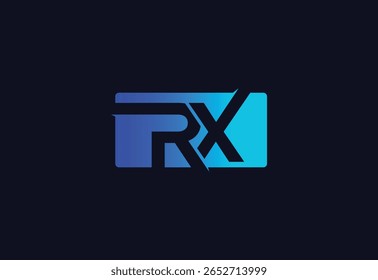 Diseño Abstractas inicial del logotipo de la letra de RX, concepto del diseño del Vector