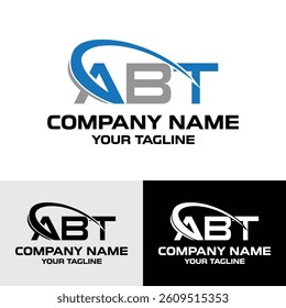Initial ABT letter, modern typography vector logo design template