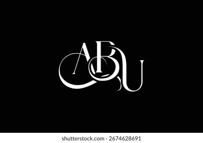 Initial ABU letter logo design. Elegant Monogram Logo Design with Decorative Elements and Typography