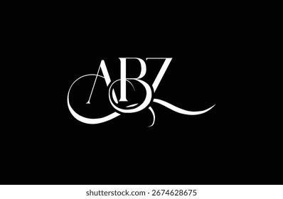 Diseño inicial del logotipo de la letra ABZ. Diseño elegante del logotipo del monograma con los Elementos decorativos y la tipografía