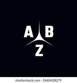 Logo inicial de la letra ABZ con marca trinity. Tipografía inicial para marcas comerciales, tecnológicas e inmobiliarias.