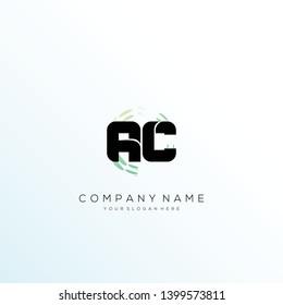 Initial AC abstract logo design vector.