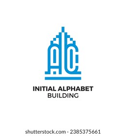 Initial AC alphabet logo building