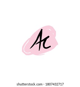 vector del logotipo de escritura a mano de CA inicial