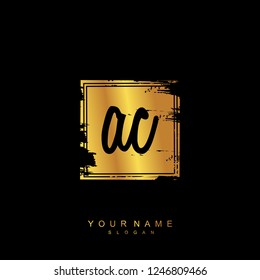 Initial AC handwriting logo vector