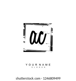 Initial AC handwriting logo vector