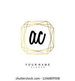 Initial AC handwriting logo vector