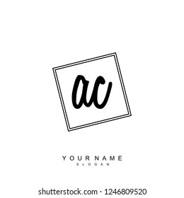 Initial AC handwriting logo vector