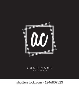 Initial AC handwriting logo vector