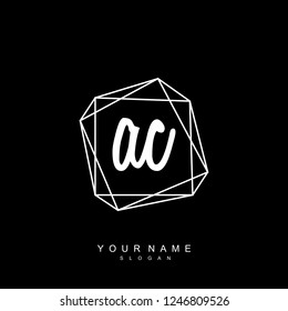 Initial AC handwriting logo vector