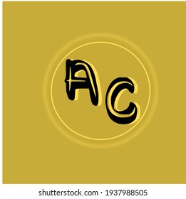 Monograma inicial manuscrito AC y diseño elegante del logotipo
