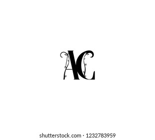 Initial AC Letter Linked Organic Flourishes Monogram Logotype