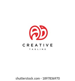 Initial AD or DA Letter Logo Design