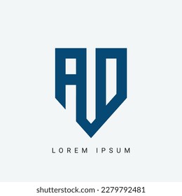 initial AD DA rounded Letter Logo Design Monogram Icon Vector Template