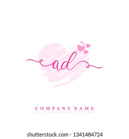 Initial AD handwriting logo