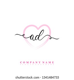 Initial AD handwriting logo