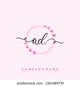 Initial AD handwriting logo