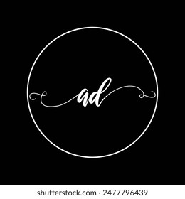 Anfängliches AD-Buchstabe-Handschrift-Monogramm einfacher Luxus