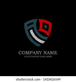Initial AD letter logo Inspiration, vintage or rustic shield logo design template