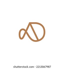 Initial AD Line Monogram Logo Vector. Letter DA Typography Icon. Initial K Luxury Alphabet. Modern, Elegant, Luxury Style for Company Brand Identity