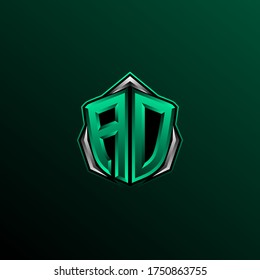 Initial AD logo design, Initial AO logo design with Circle style, Logo for game, esport, community or business.
