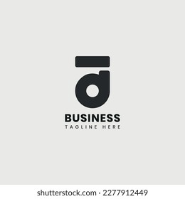 Initial AD Logo Design. Simple concept letter with Black colors