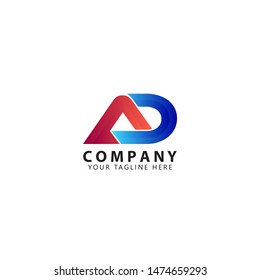 Initial AD Logo Design Templates vector