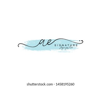 Initial AE beauty monogram and elegant logo design, handwriting logo of initial signature, wedding, fashion, floral and botanical with creative template.