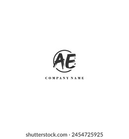 Identidad inicial de la tendencia del logotipo de AE Brush