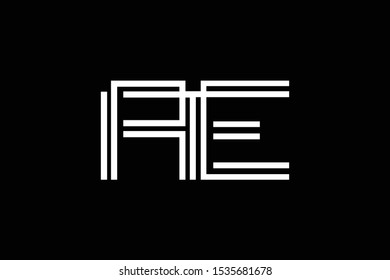 Initial AE EA modern monogram and elegant logo design, Professional Letters Vector Icon Logo on black background.