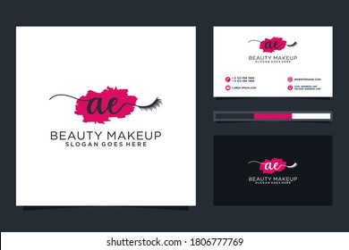 Initial AE Feminine logo collections and business card templat Premium Vector