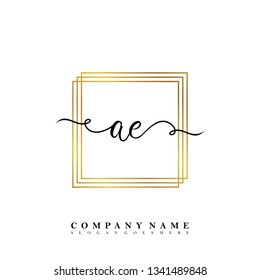 Initial AE handwriting logo