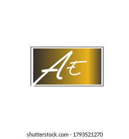 Initial AE handwriting logo template vector