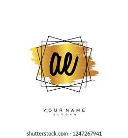 Initial AE handwriting logo vector
