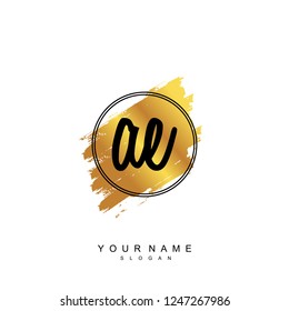 Initial AE handwriting logo vector