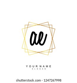 Initial AE handwriting logo vector