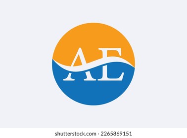 Diseño inicial de logotipo de carta AE, concepto de diseño de vectores
