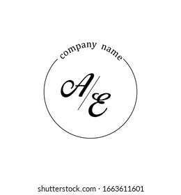 Initial AE logo branding luxury design template 