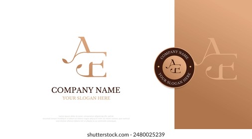 Initial AE Logo Design Vector 