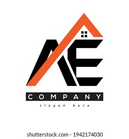 initial AE real estate logo vector