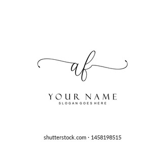 Initial AF beauty monogram and elegant logo design, handwriting logo of initial signature, wedding, fashion, floral and botanical with creative template.