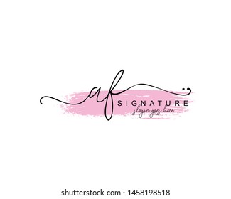 Initial AF beauty monogram and elegant logo design, handwriting logo of initial signature, wedding, fashion, floral and botanical with creative template.