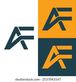 Monograma moderno inicial de AF FA y diseño elegante del logotipo, logotipo del icono del Vector de las letras del Profesional en diverso fondo.
