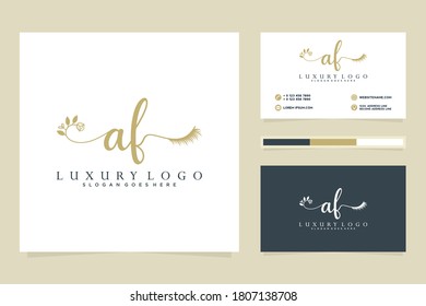 Initial AF Feminine logo collections and business card templat Premium Vector